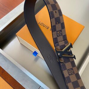 Louis Vuitton Initiales Reversible LV Belt Damier Ebene Canvas with Black Toned Hardware