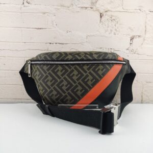 Fendi Belt Bag Khaki/Orange For Men, Men's Bags 18.1in/46cm FF 7VA434
