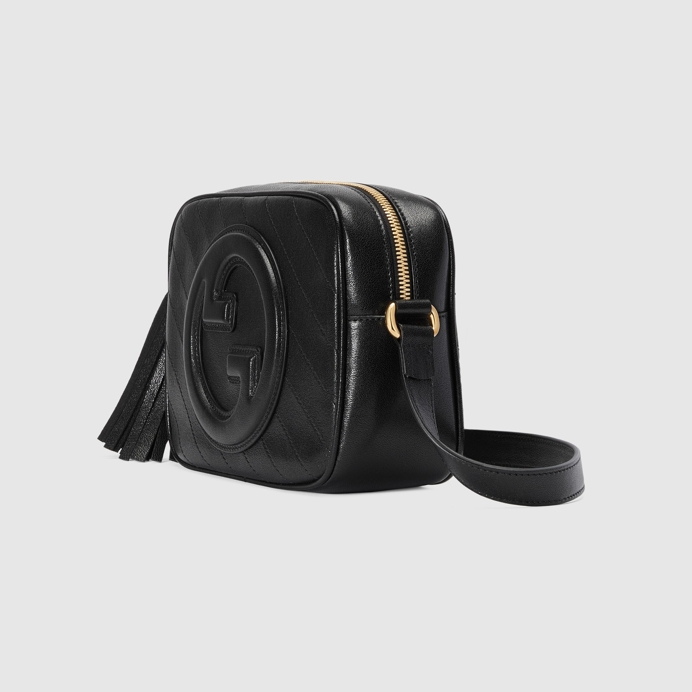 Gucci Blondie Small Shoulder Bag 8.3in/ 21cm Black Gold Hardware For Women 742360 AACBO 8106