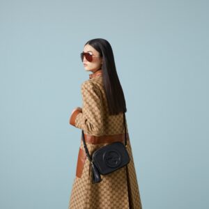 Alternative view of Gucci Blondie Small Shoulder Bag 8.3in/ 21cm Black Gold Hardware For Women 742360 AACBO 8106