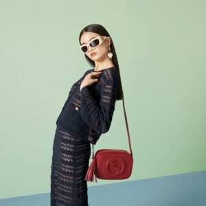 Alternative view of Gucci Blondie Small Shoulder Bag 8.3in/ 21cm Red Gold Hardware For Women ‎‎742360 1IV0G 6420