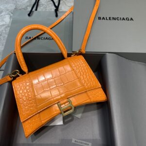 Balenciaga Hourglass Small Handbag In Orange, For Women, Women's Bags 9in/23cm