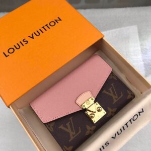 Louis Vuitton Pallas Compact Wallet Combines Monogram Canvas Pink For Women, Women's Wallet 13cm LV M67478