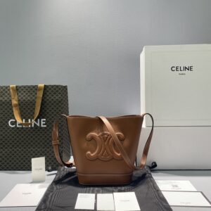 Celine Small Bucket Cuir Triomphe Brown For Women 9in/22cm 198243DU3.04LU