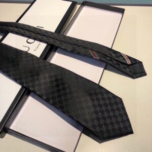 Alternative view of Gucci GG Pattern Silk Tie Black GG Men Tie 456520 4B002 1000