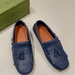 Gucci Men's Loafer With Driver Interlocking G Blue For Men 624699