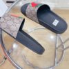 Gucci Men's GG Supreme Slides With Gucci Strawberry Black And Gray For Men 408508 G2200 - Image 8