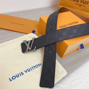 Louis Vuitton Initiales Reversible 40mm Belt Damier Embossed Silver Hardware For Men