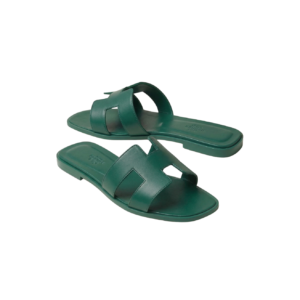 Hermes Oran Sandals Green For Women H202230Z AD340