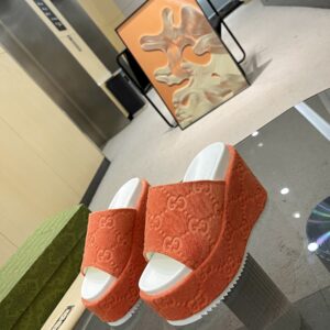 Gucci Women's GG Platform Sandal Orange For Women GG