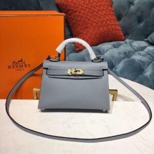 Alternative view of Hermes Kelly Mini Top Handle Bag  7.5in/ 19cm Bleu Glacier Gold Hardware For Women