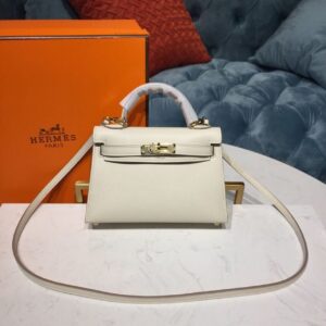 Alternative view of Hermes Mini Kelly White For Women Gold Toned Hardware 7.5in/19cm