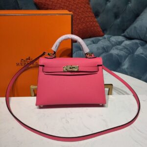 Alternative view of Hermes Mini Kelly Rose Tyrien For Women Gold Toned Hardware 7.5in/19cm
