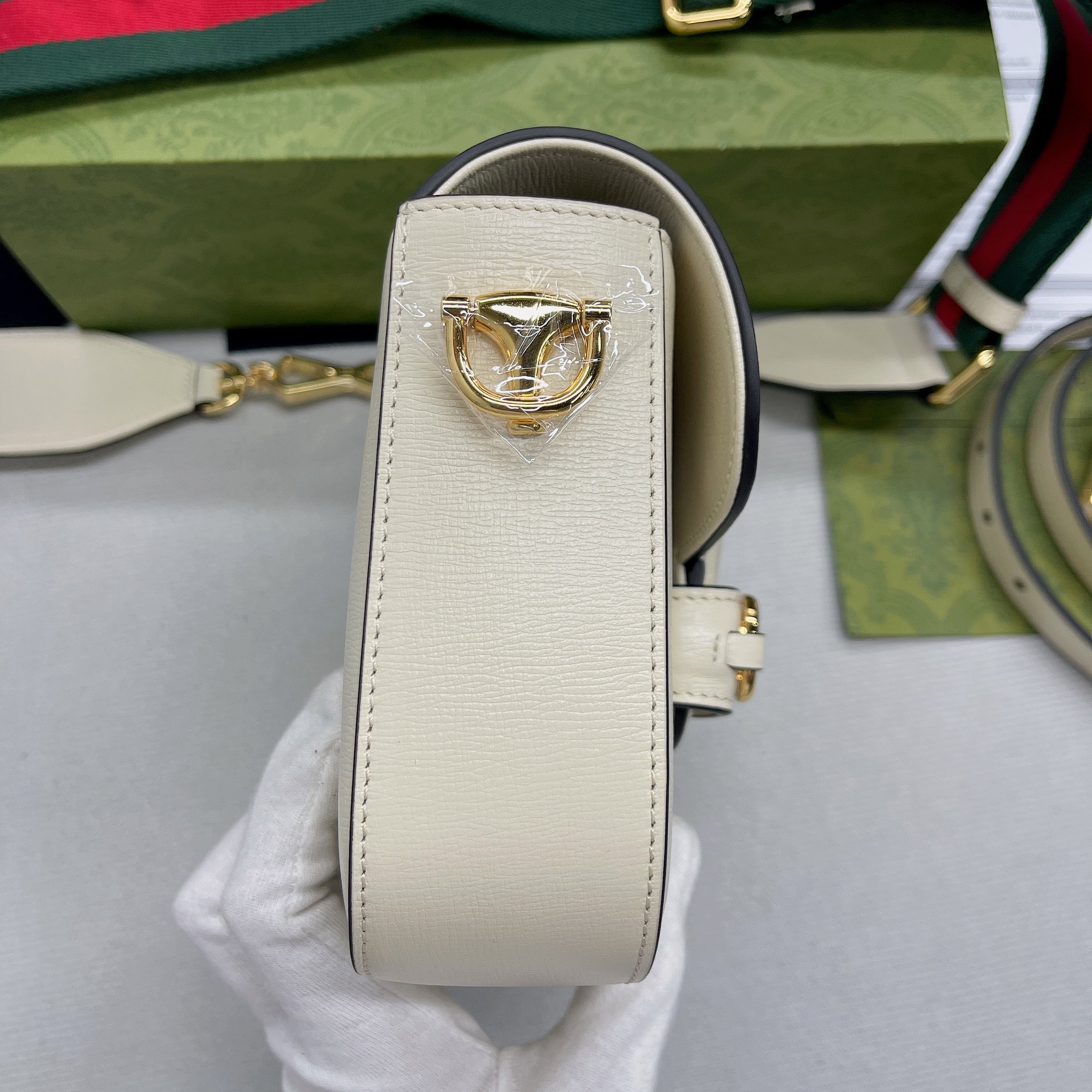 Gucci Horsebit 1955 Mini Bag White For Women, Women's Bags 8in/21cm GG 658574 18YSG 9068 - Image 12