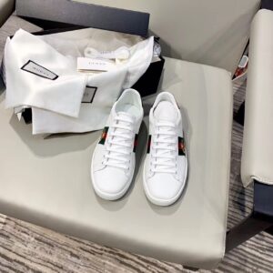 Gucci Women's Ace Sneaker With Bee White For Women GG 431942 02JP0 9064