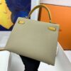 Hermes Kelly 25 Sellier Epsom Greige/Yellow Bag For Women, Women's Handbags, Shoulder Bags 10in/25cm - Image 5