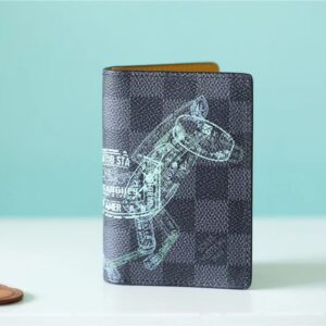 Louis Vuitton Pocket Organiser Damier Graphite Canvas For Men, Men's Wallet 4.3in/11cm LV N64602