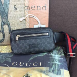 Alternative view of Gucci GG Black Belt Bag Black/Grey Soft GG Supreme Crafted For Men 9in/24cm GG 474293 K9RRN 1095