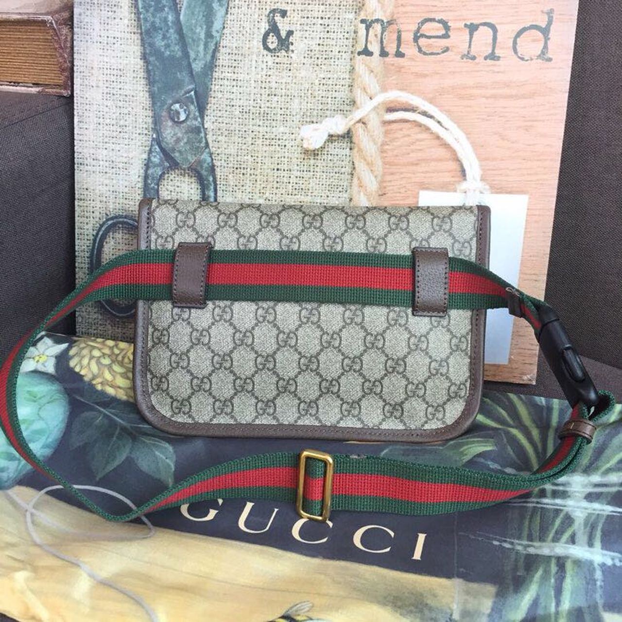 Gucci Neo Vintage GG Supreme Belt Bag Beige/ebony GG Supreme Canvas With Brown For Women 9.4in/24cm GG 493930 9C2VT 8745 - Image 3