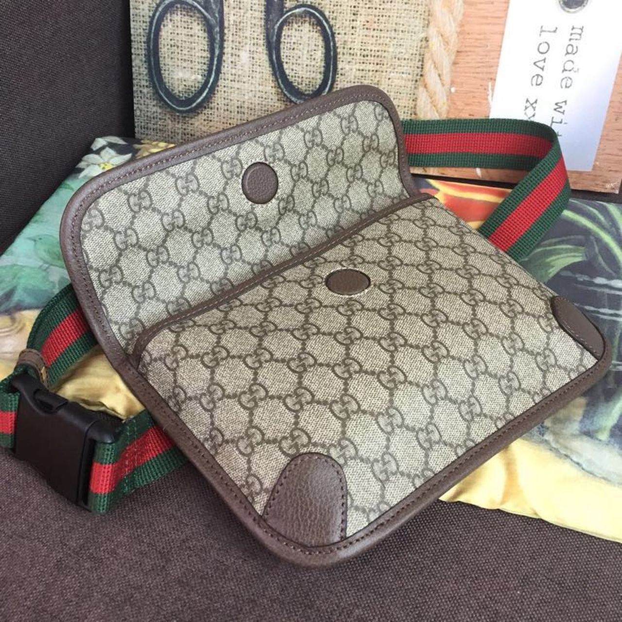 Gucci Neo Vintage GG Supreme Belt Bag Beige/ebony GG Supreme Canvas With Brown For Women 9.4in/24cm GG 493930 9C2VT 8745 - Image 6