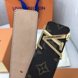 Alternative view of Louis Vuitton Initiales LV Belt 40mm Monogram Canvas Gold Hardware For Men