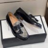 Gucci Men's GG Loafers Horsebit With Tassel Black And Beige For Men 673817 17X30 1063 - Image 6
