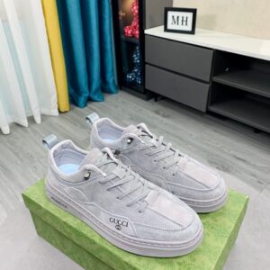 Gucci Men's Logo GG Gucci Sneakers With Posedon Gray For Men