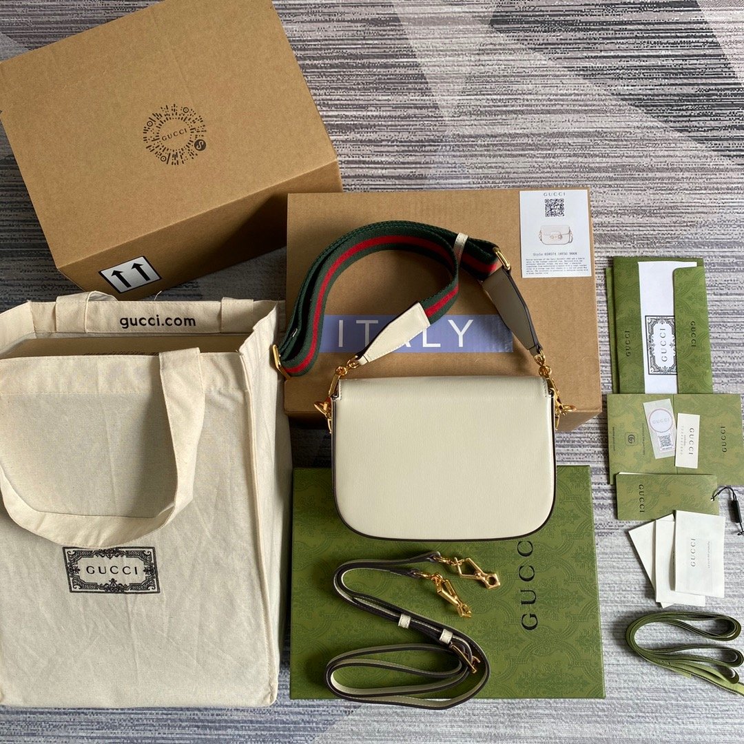 Gucci Horsebit 1955 Mini Bag White For Women, Women's Bags 8in/21cm GG 658574 18YSG 9068 - Image 11