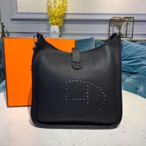 Alternative view of Hermes Evelyne III 29 Bag Black With Silver-Toned Hardware For Women, Women's Shoulder And Crossbody Bags 11.4in/29cm H056277CK89
