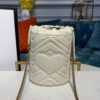 Gucci GG Marmont Mini Bucket Bag White Matelassé Chevron For Women 6in/13cm GG 575163 DTDRT 9022 - Image 8
