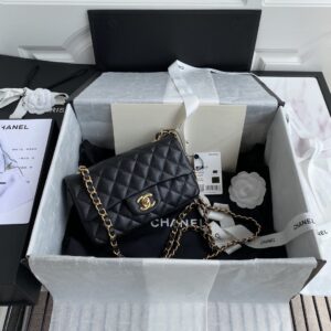 Alternative view of Chanel Classic Flap Bag Mini Crossbody 7.9in/ 20cm Black Gold Hardware For Women