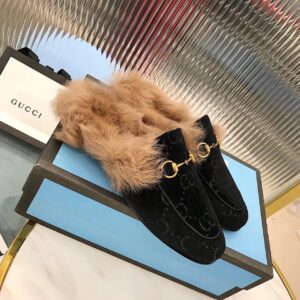 Alternative view of Gucci Women's Princetown Slipper Mules By Velvet Black For Women GG