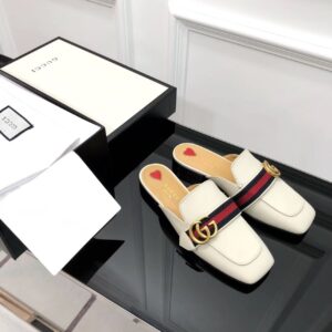 Gucci Peyton Slippers White For Women GG ‎423694 DKHC0 9061