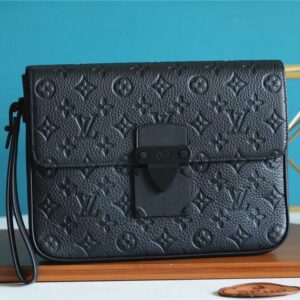 Louis Vuitton S Lock A4 Pouch Taurillon Black For Men, Men's Bags, Shoulder And Crossbody Bags 10.6in/27cm LV M80582