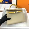 Hermes Kelly 25 Sellier Epsom Greige/Yellow Bag For Women, Women's Handbags, Shoulder Bags 10in/25cm - Image 2