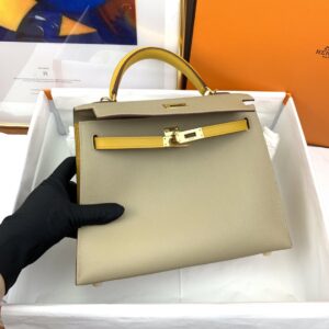 Alternative view of Hermes Kelly 25 Sellier Epsom Greige/Yellow Bag For Women, Women's Handbags, Shoulder Bags 10in/25cm