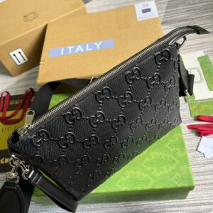 Alternative view of Gucci GG Embossed Medium Messenger Bag Black GG Embossed For Men 12in/31cm GG 696009 1W3CN 1000