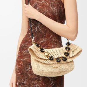 Alternative view of Loewe Ola Medium Shoulder Bag 10in/ 26cm Natural Raffia Gold Hardware For Women 1AP22P22X05