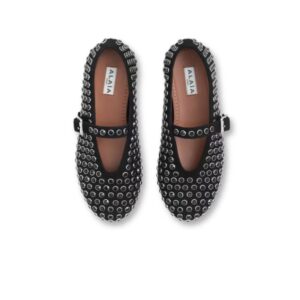 Alaia Stass Ballet Flats Black For Women -  AA3A029CK234 - 999