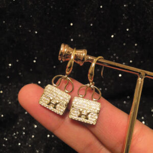 Alternative view of Hermes Amulettes Constance Earrings Gold Tone For Women