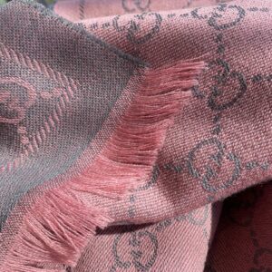 Alternative view of Gucci GG Lamé Lacquard Stole Scarf Pink 71in/180cm