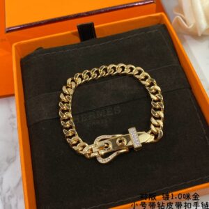 Alternative view of Hermes Gourmette Beaded Bracelet Gold For Women