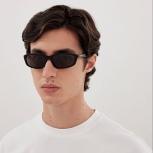 Alternative view of Balenciaga Sporty Wraparound Sunglasses Matte Black For Men