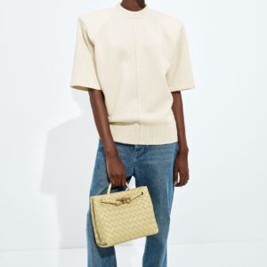Alternative view of Bottega Veneta Andiamo Small Top Handle Bag 9.8in/ 25cm Yellow Gold Hardware For Women