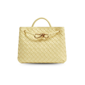 Bottega Veneta Andiamo Small Top Handle Bag 9.8in/ 25cm Light Yellow Gold Hardware For Women