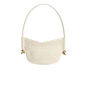 Bottega Veneta Baby Solstice Shoulder Bag 11in/ 28cm Sea Salt Gold Hardware For Women 796378VCPP19195