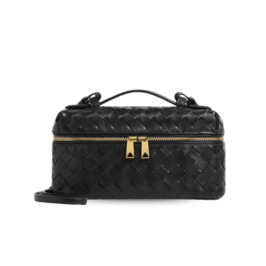 Bottega Veneta Bang Bang Vanity Case 9.1in/ 23cm Black Gold Hardware For Women 789109V3IV18425