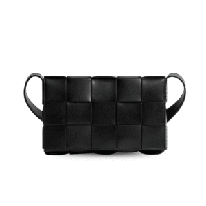 Bottega Veneta Cassette Crossbody Bag 9.1in/ 23cm Black Silver Hardware For Men 578004VMAY11229