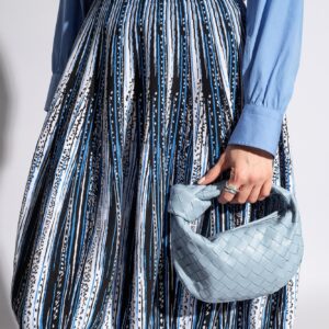 Alternative view of Bottega Veneta Jodie Top Handle Bag 11in/ 28cm Blue Silver Hardware For Women
