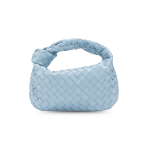 Bottega Veneta Jodie Top Handle Bag 11in/ 28cm Blue Silver Hardware For Women